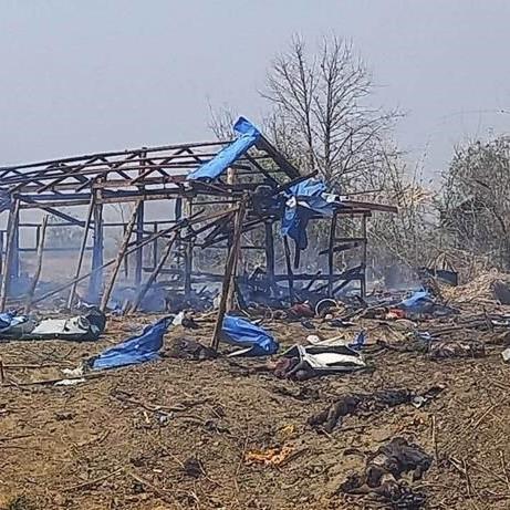 Airstrikes on Myanmar village feared to have killed 100